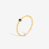 Bague chaîne Alban - Emeraude