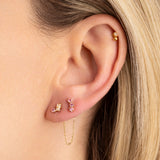 Boucles Adam argent - Rose