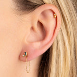 Boucles Adam argent - Emeraude