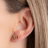 Puce d'oreille double cristaux blancs