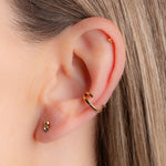 Puce d'oreille minimaliste avec cristal et bille