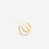 boucle d'oreille double anneau plaqué or