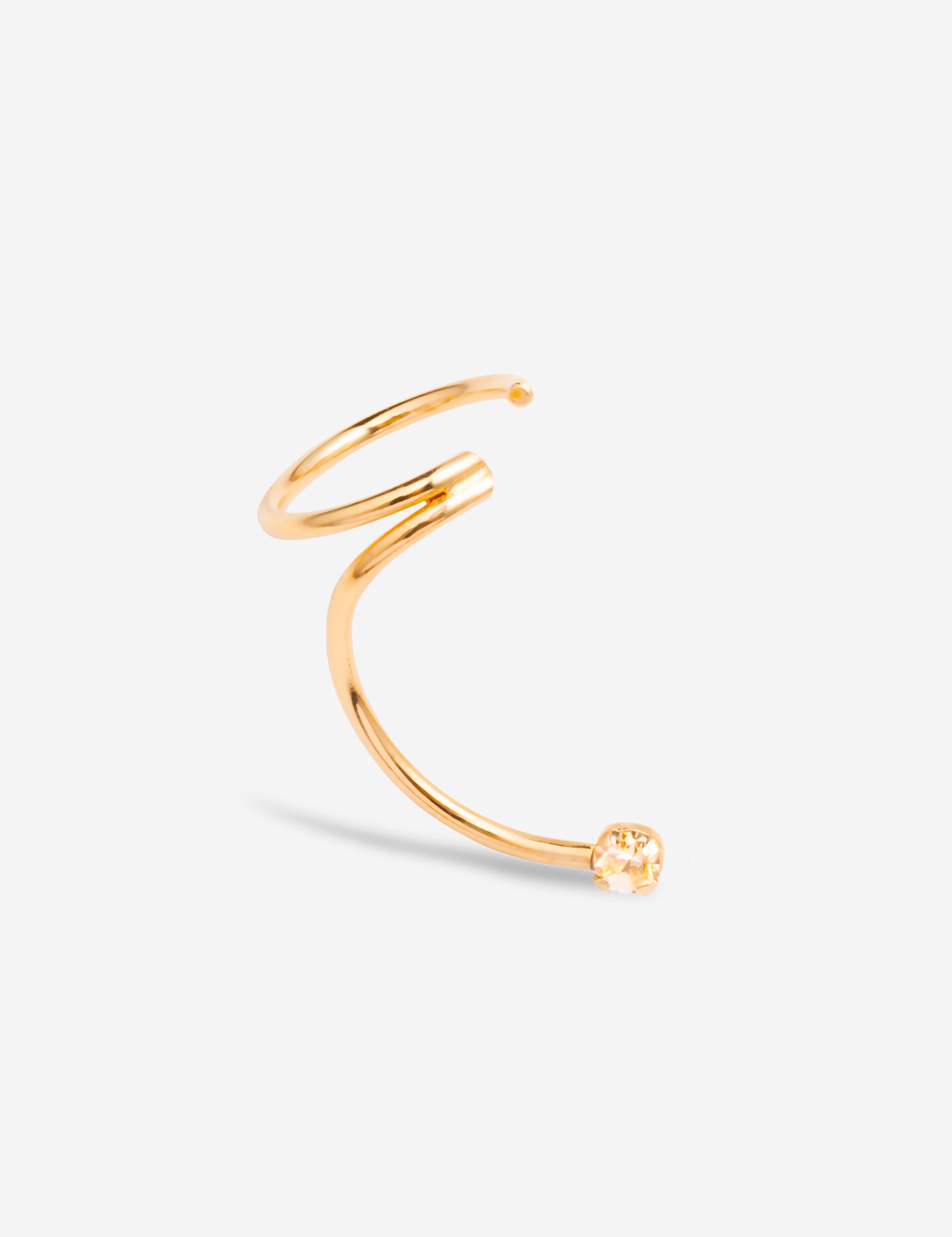 Earcuff plaqué or cristal blanc