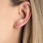 mono boucle d'oreille anneau et chaine, piercing plaqué or