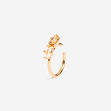 Bague d'oreille anneau plaqué or et cristaux nude