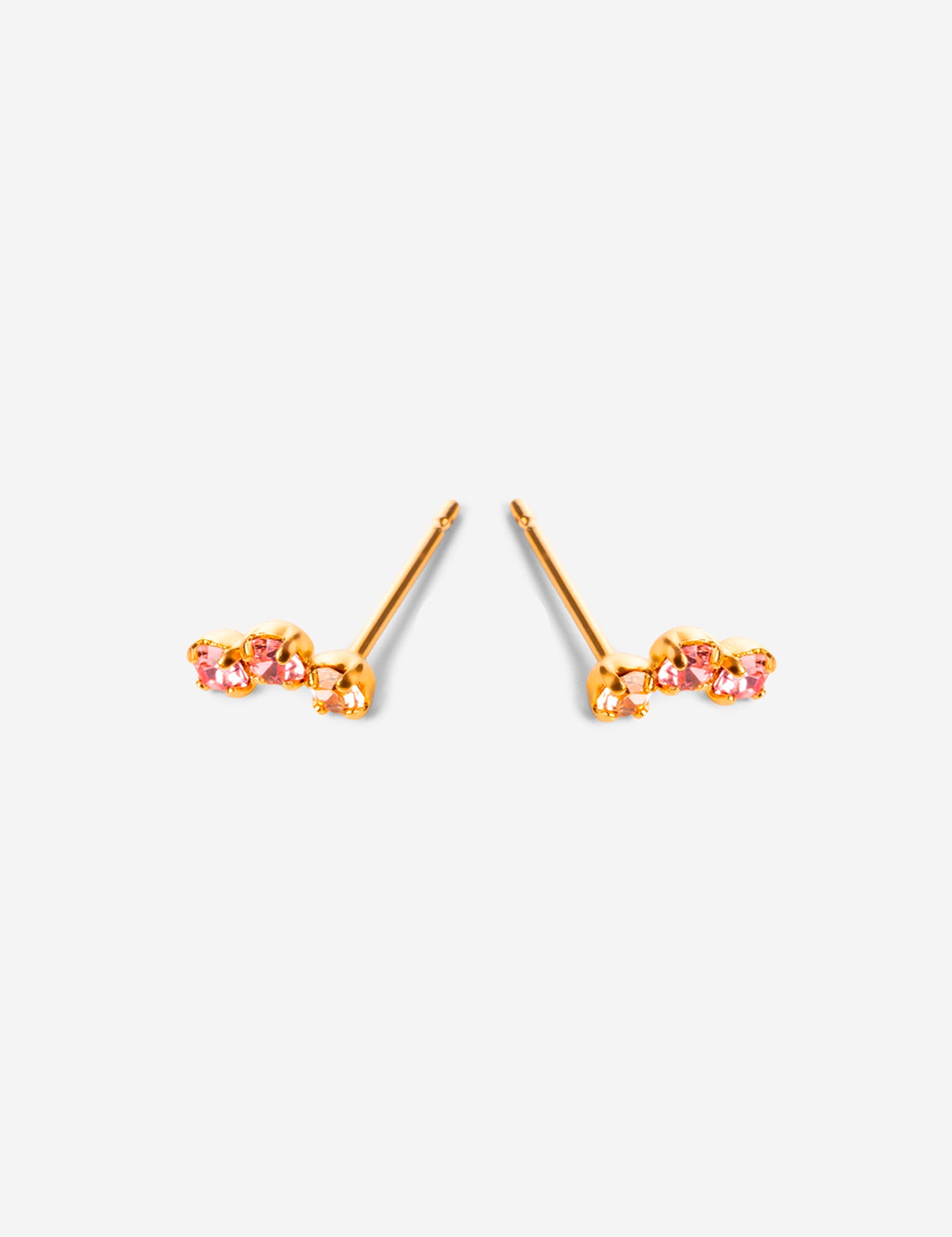 paire de puces d'oreilles champagne et rose, plaqué or