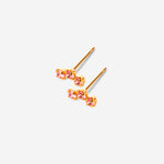 Puces d'oreilles triple cristaux rose