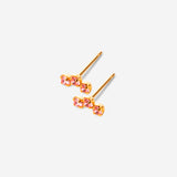 Puces d'oreilles triple cristaux rose