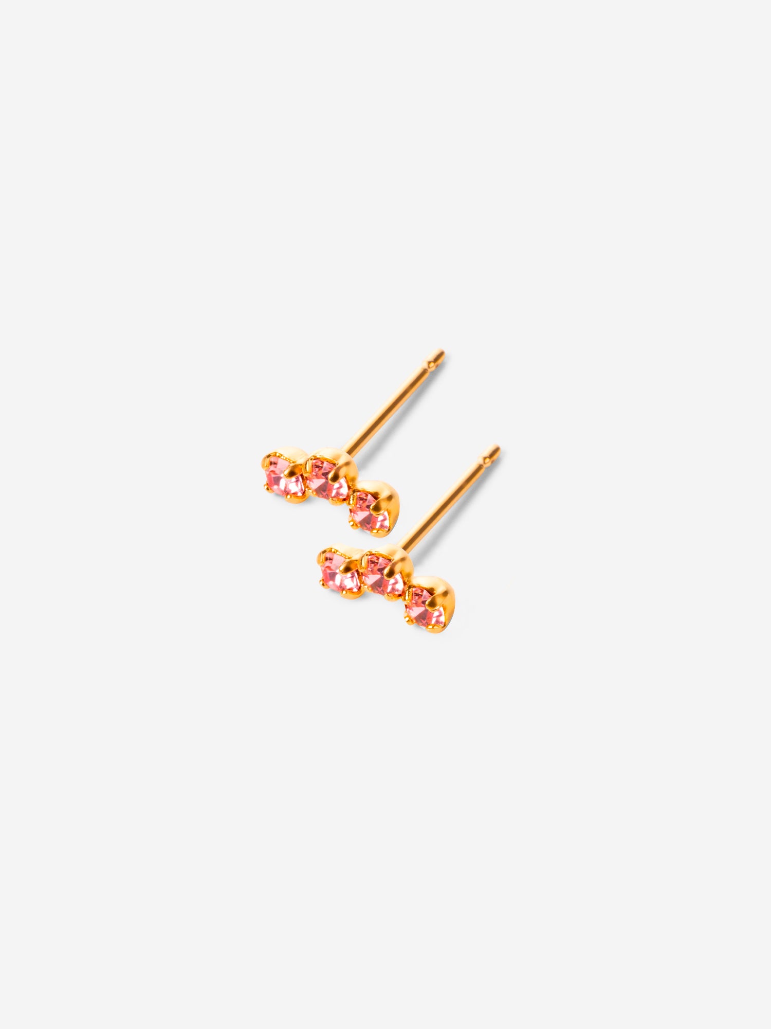 Puces d'oreilles triple cristaux rose