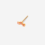 Puce d'oreille triple cristaux rose