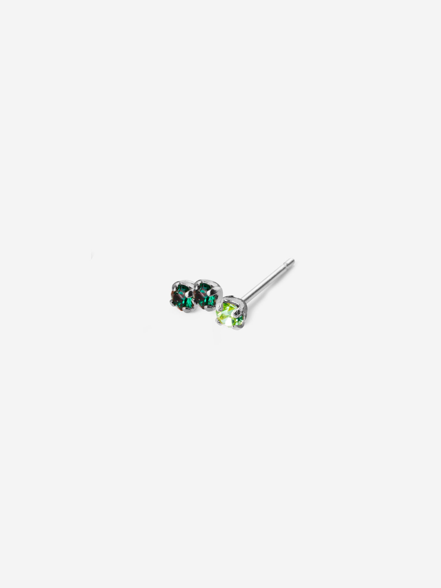puce d'oreille triple cristaux vert, palladium
