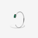 Bague fine Jules argent - Emeraude