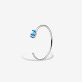 Bague fine Jules argent - Saphir