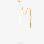 double boucles d'oreilles chaines avec bague d'oreille anneau plaqué or