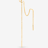 double boucles d'oreilles chaines avec bague d'oreille anneau plaqué or