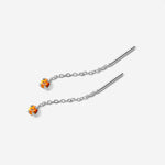 boucle d’oreille chaîne fine avec pierre topaze