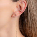 Boucle chaîne fine cristal