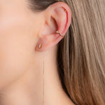 Boucle chaîne fine cristal blanc