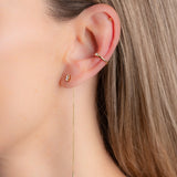 Boucle chaîne fine cristal blanc