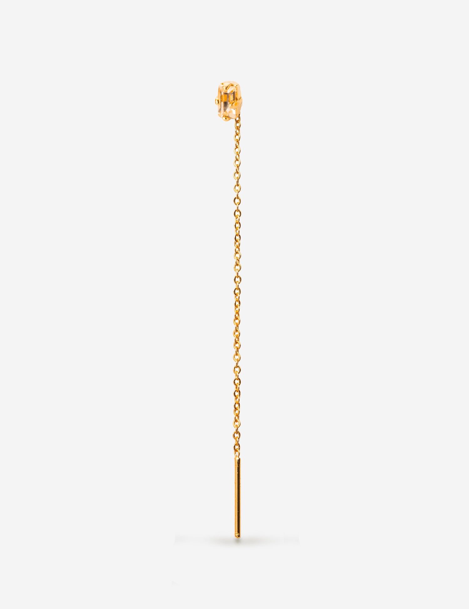 mono boucle pendante chaine plaqué or cristal champagne