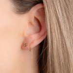 Boucle chaîne fine cristal vert