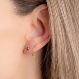 Boucle chaîne fine cristal vert