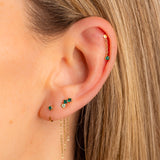 Piercing Loup argent - Emeraude
