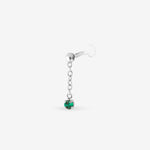 piercing chaine cristal émeraude