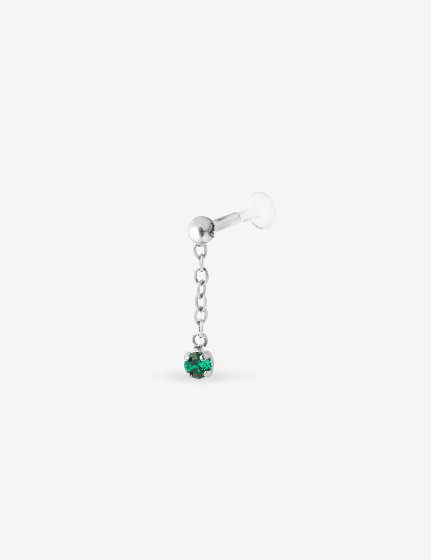 piercing chaine cristal émeraude
