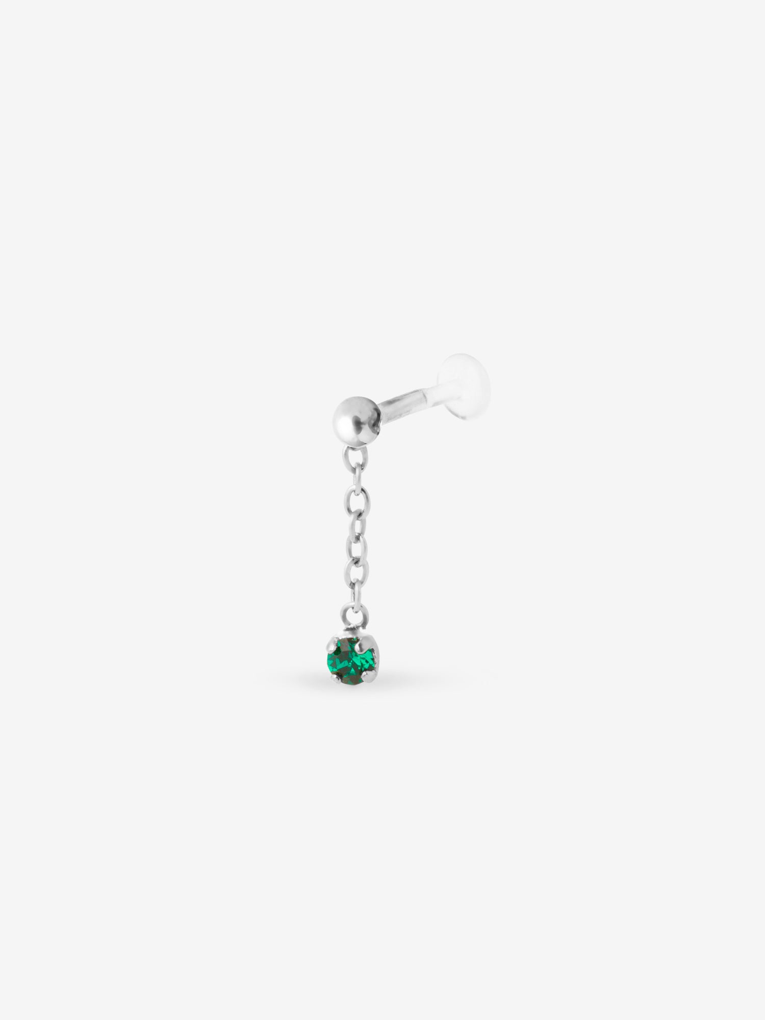 piercing chaine cristal émeraude
