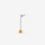 piercing chaine cristal topaze