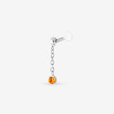 piercing chaine cristal topaze