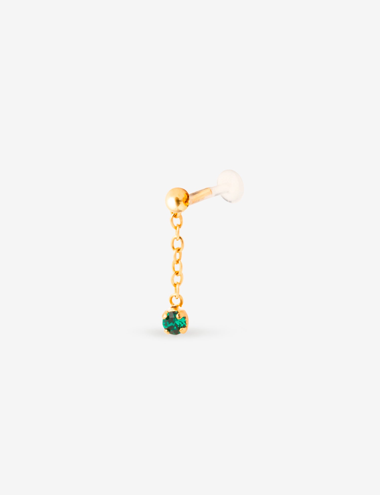 piercing chaine cristal émeraude
