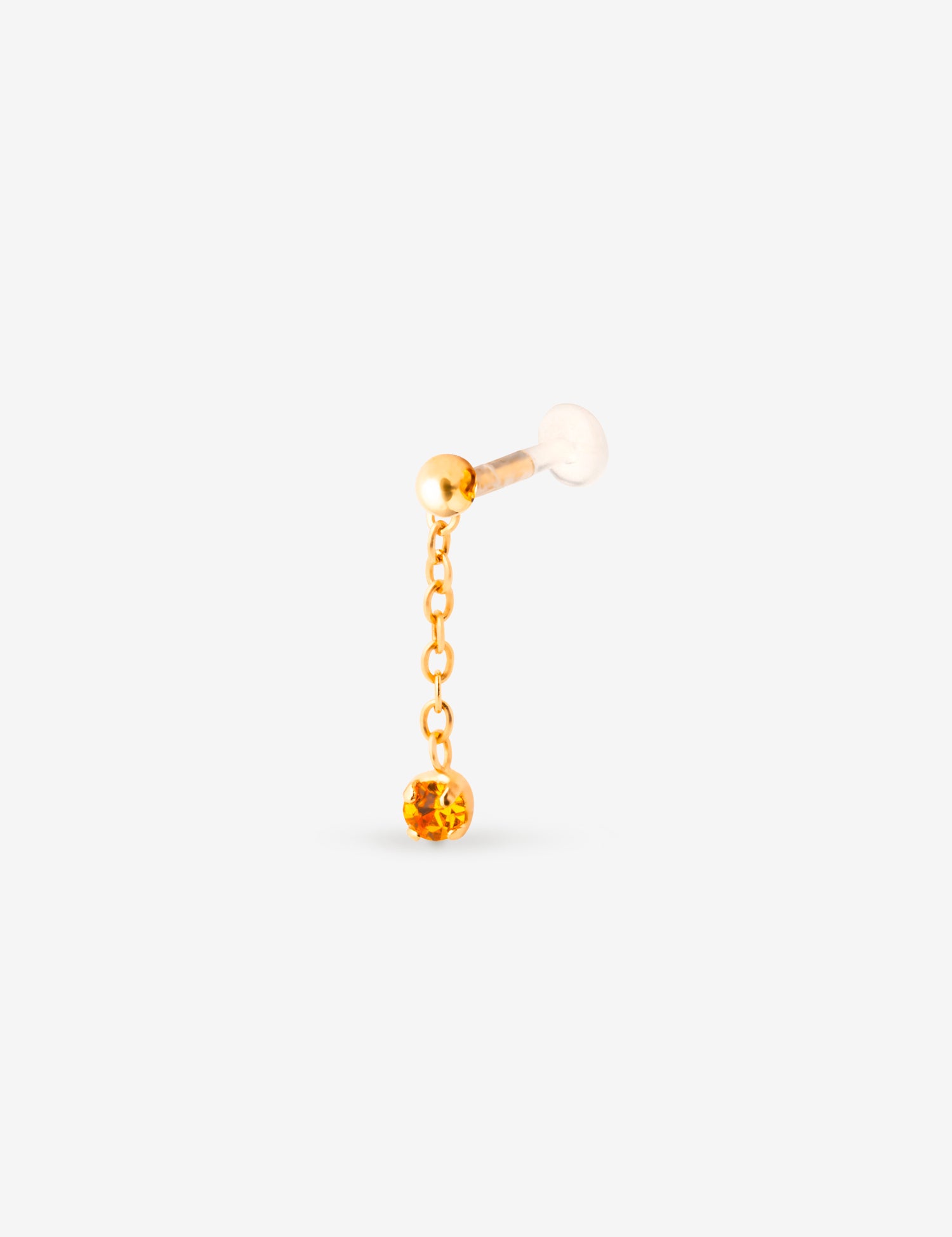 piercing chaine cristal topaze