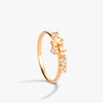 bague avec cristaux nude, plaqué or