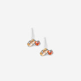 Paire de boucles avec cristaux rose