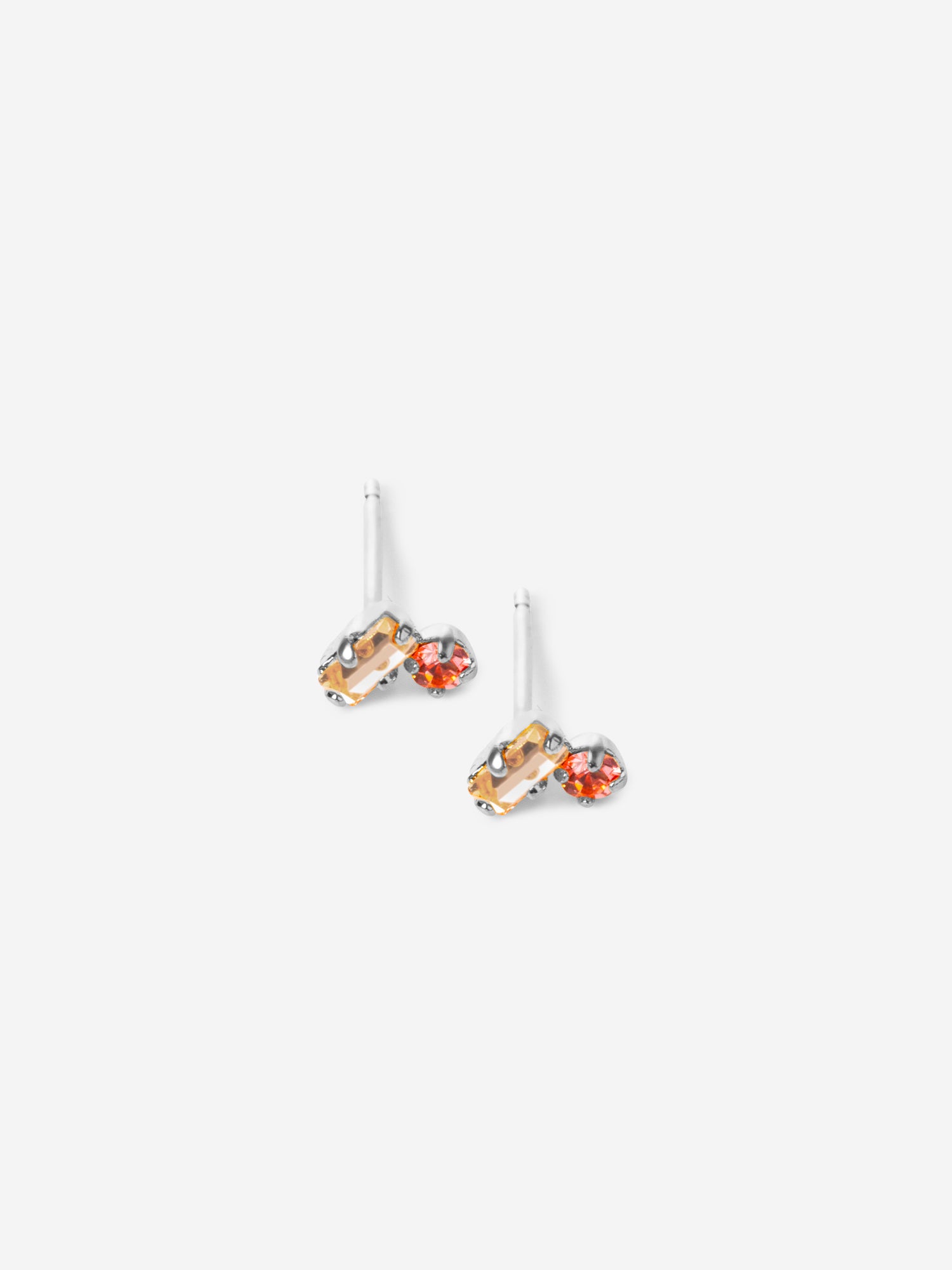 Paire de boucles avec cristaux rose