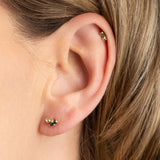 Puce avec cristaux vert April Please