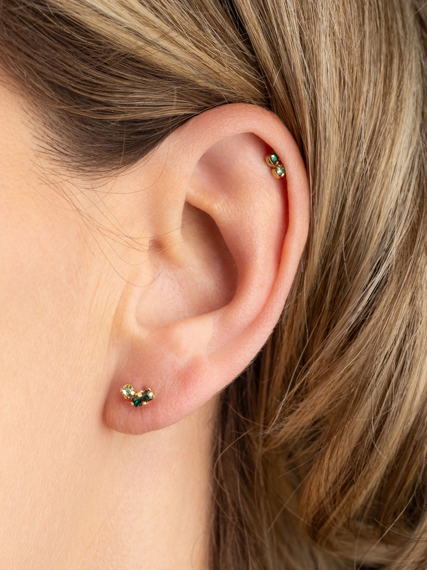 Puce avec cristaux vert April Please