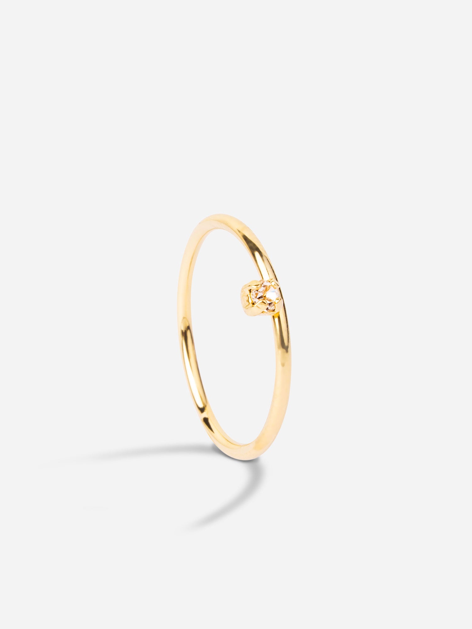 Bague fine plaqué or avec cristal
