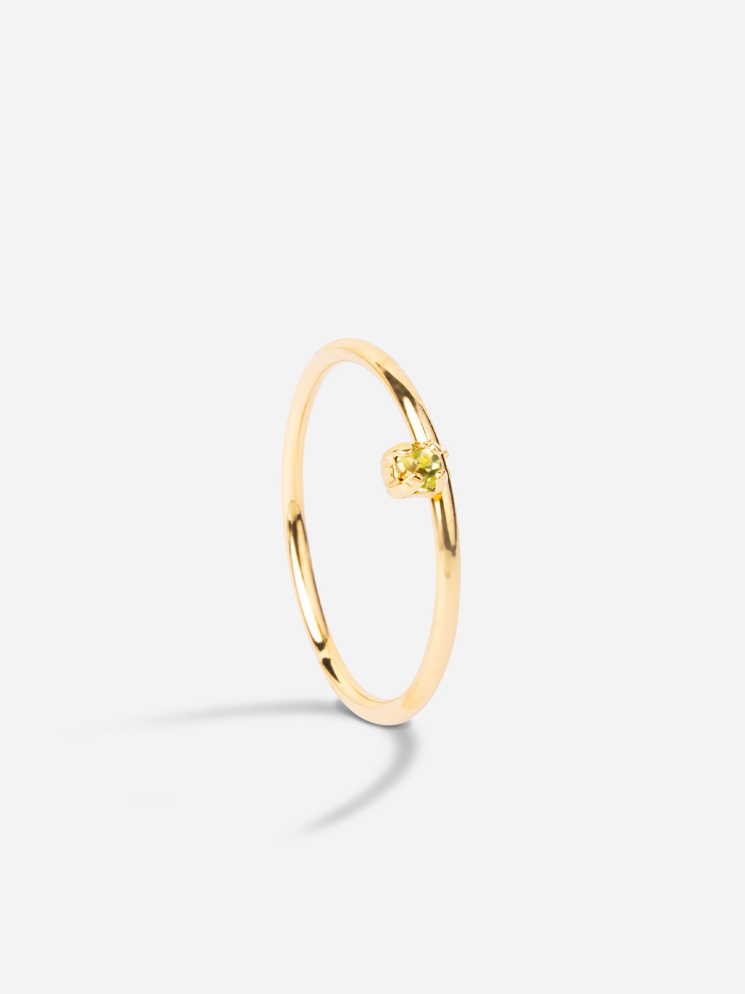 Bague fine avec pierre verte Adrien April Please