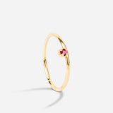 Bague fine avec pierre rouge Adrien April Please