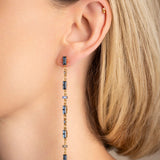 Boucle cascade de cristaux Alceste - Bleu