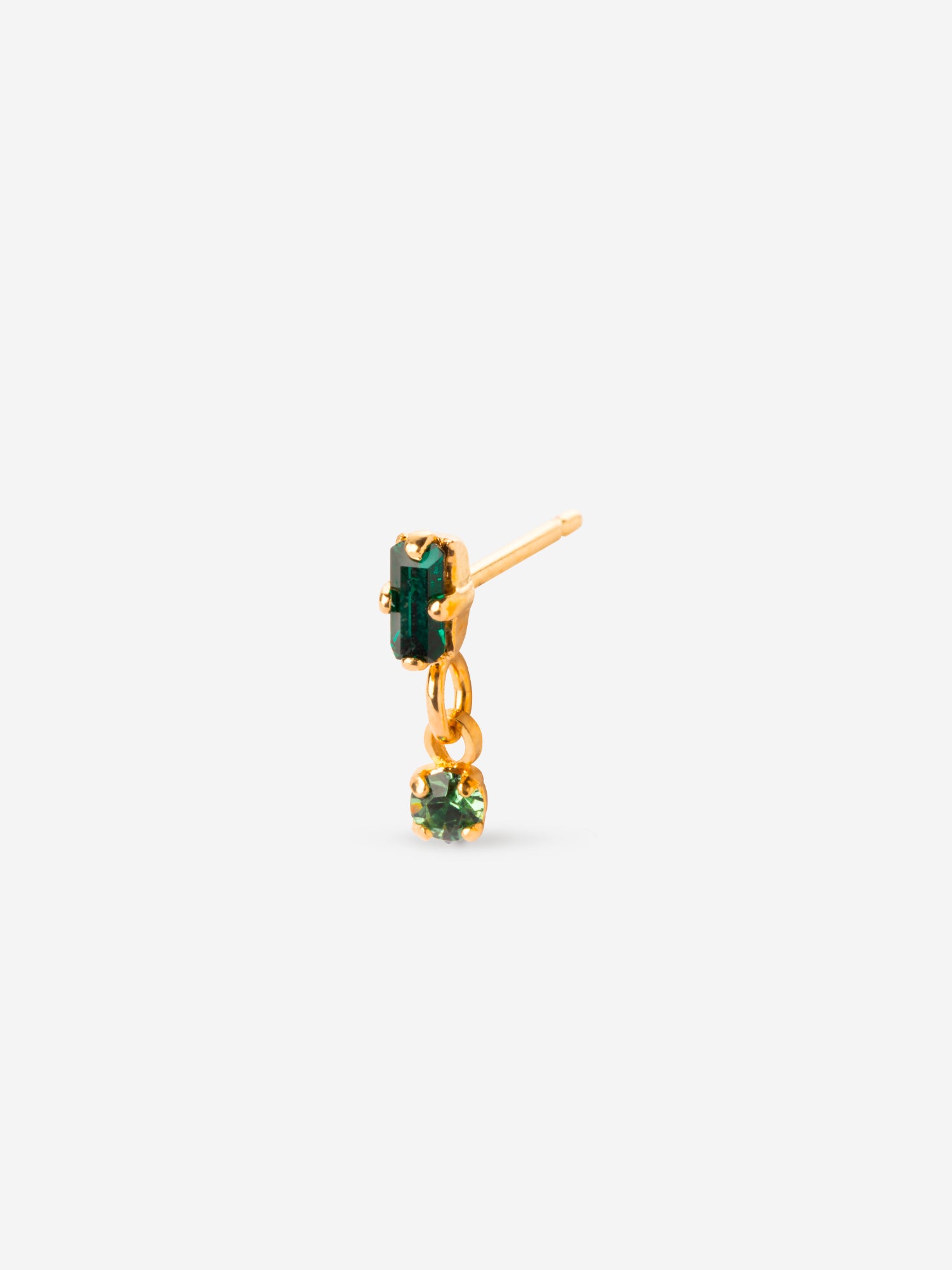 Boucle double cristaux verts