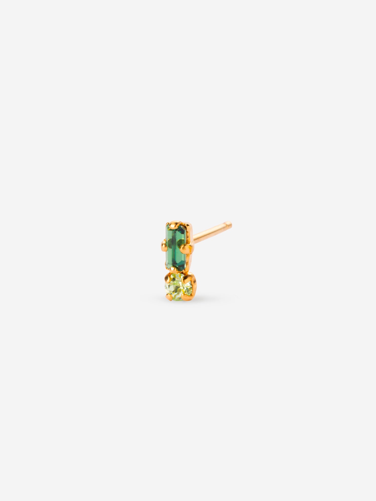Puce d'oreille double cristaux verts