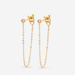 Boucles chaîne fine cristal blanc