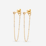Boucles chaîne fine cristal blanc