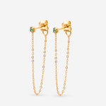 Boucle chaîne fine cristal vert 
