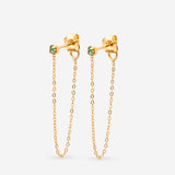 Boucle chaîne fine cristal vert 