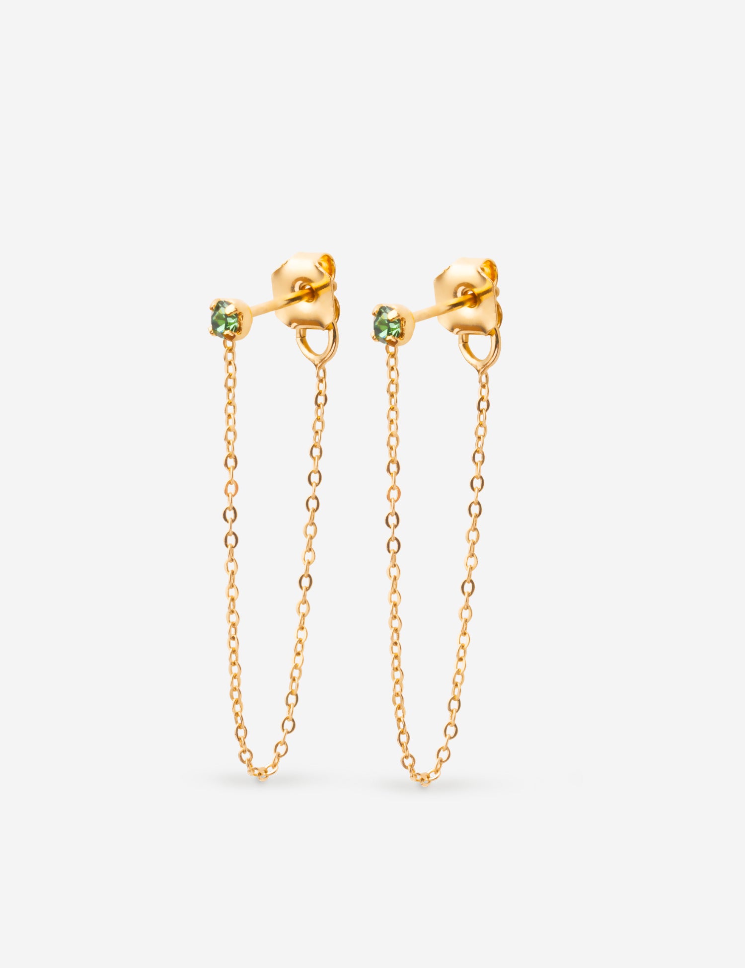 Boucle chaîne fine cristal vert 